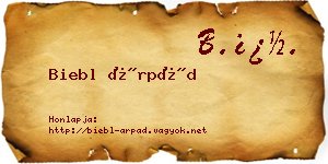 Biebl Árpád névjegykártya