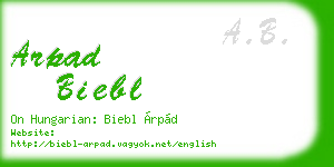 arpad biebl business card