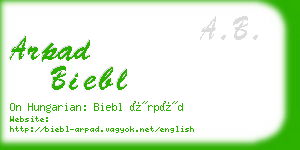 arpad biebl business card